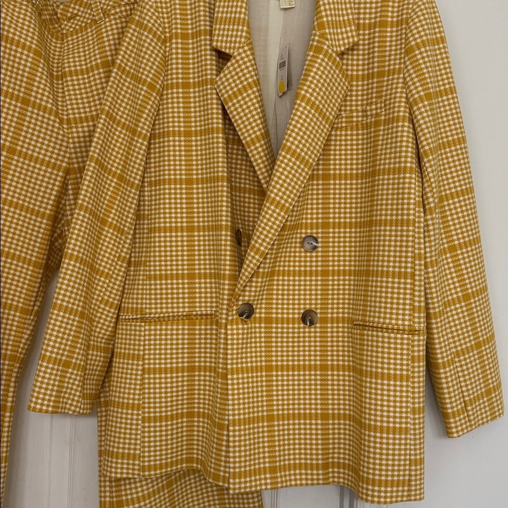 Anthropologie Retro Maeve Plaid Tartan Double-Breasted Blazer NWT, sz 14 - Picture 12 of 16